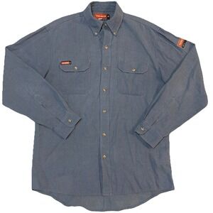 TECGEN select 5.5 oz Dress Uniform Shirt FLAME Resistant FR Medium‎ Blue